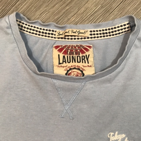 Tokyo Laundry Short Sleeve Gray/Light Blue T-Shirt size L - Picture 6 of 11
